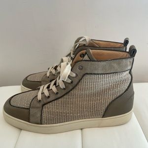 Christian Louboutin high top sneakers.  Size 43.5 with original red dust bags.
